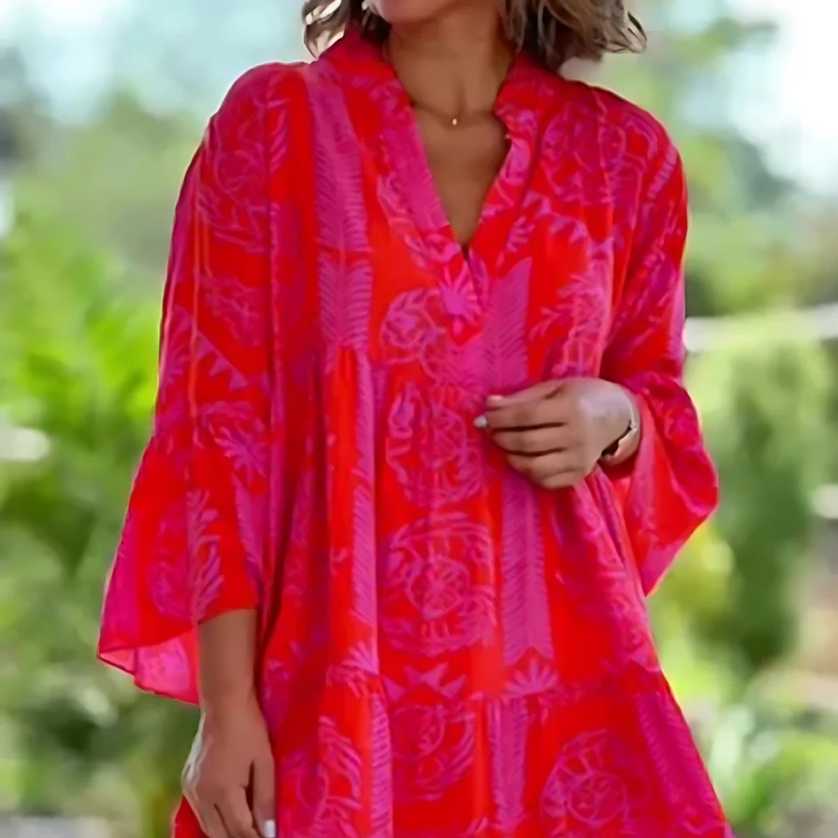 Dame Lang Sommerkjole Flytende Design 2