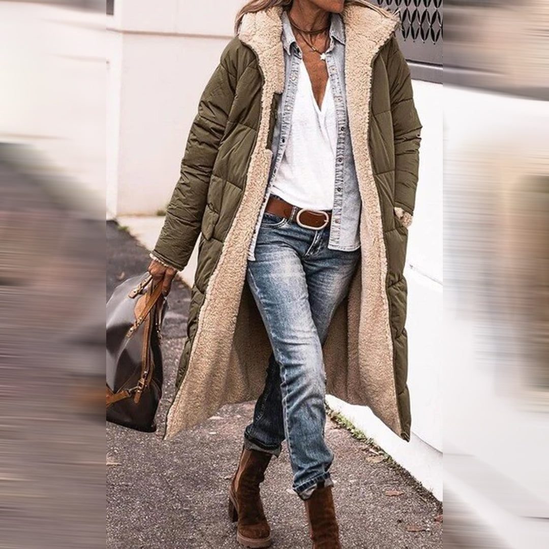 Dame Lang Vinterjakke Isolert Dunjakke 1