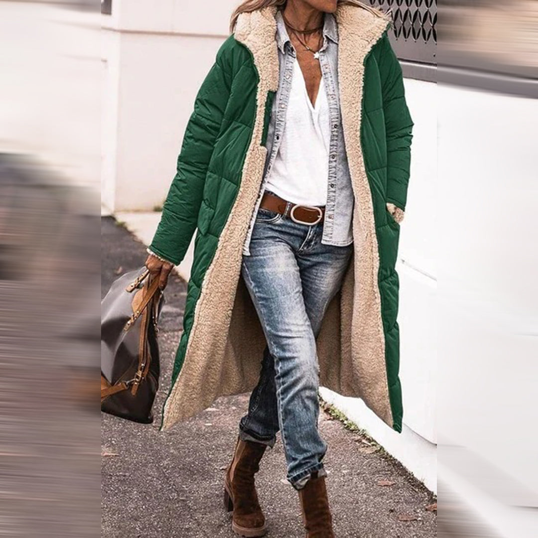 Dame Lang Vinterjakke Isolert Dunjakke 4