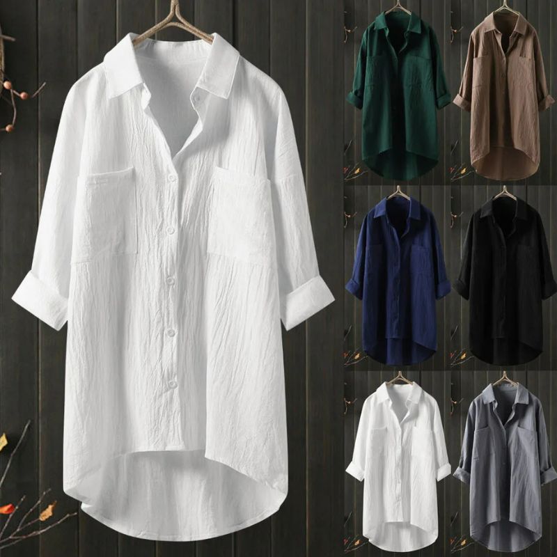 Dame Langermet Bluse Avslappet Stil 1