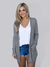 Dame Langermet Strikket T-skjorte Cardigan 2