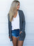 Dame Langermet Strikket T-skjorte Cardigan 4