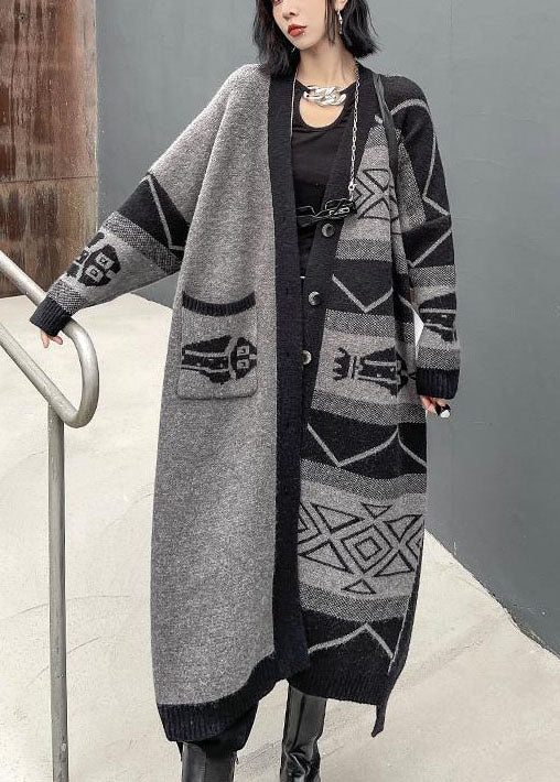 Dame Langermet V-hals Asymmetrisk Design Kåpe 0