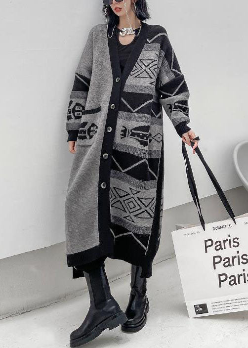 Dame Langermet V-hals Asymmetrisk Design Kåpe 2