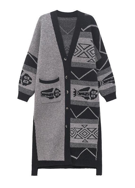 Dame Langermet V-hals Asymmetrisk Design Kåpe 4