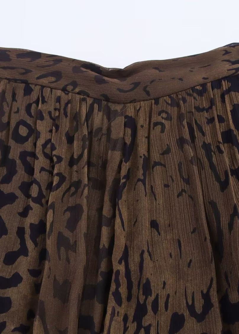 Dame Lanternebukser med Leopardmønster Sommerstil 1
