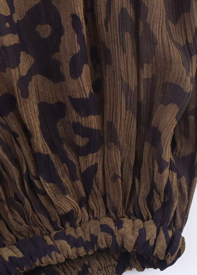 Dame Lanternebukser med Leopardmønster Sommerstil 3