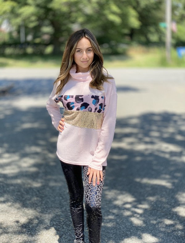 Dame Leggings i Leopardtekstur Svart 1