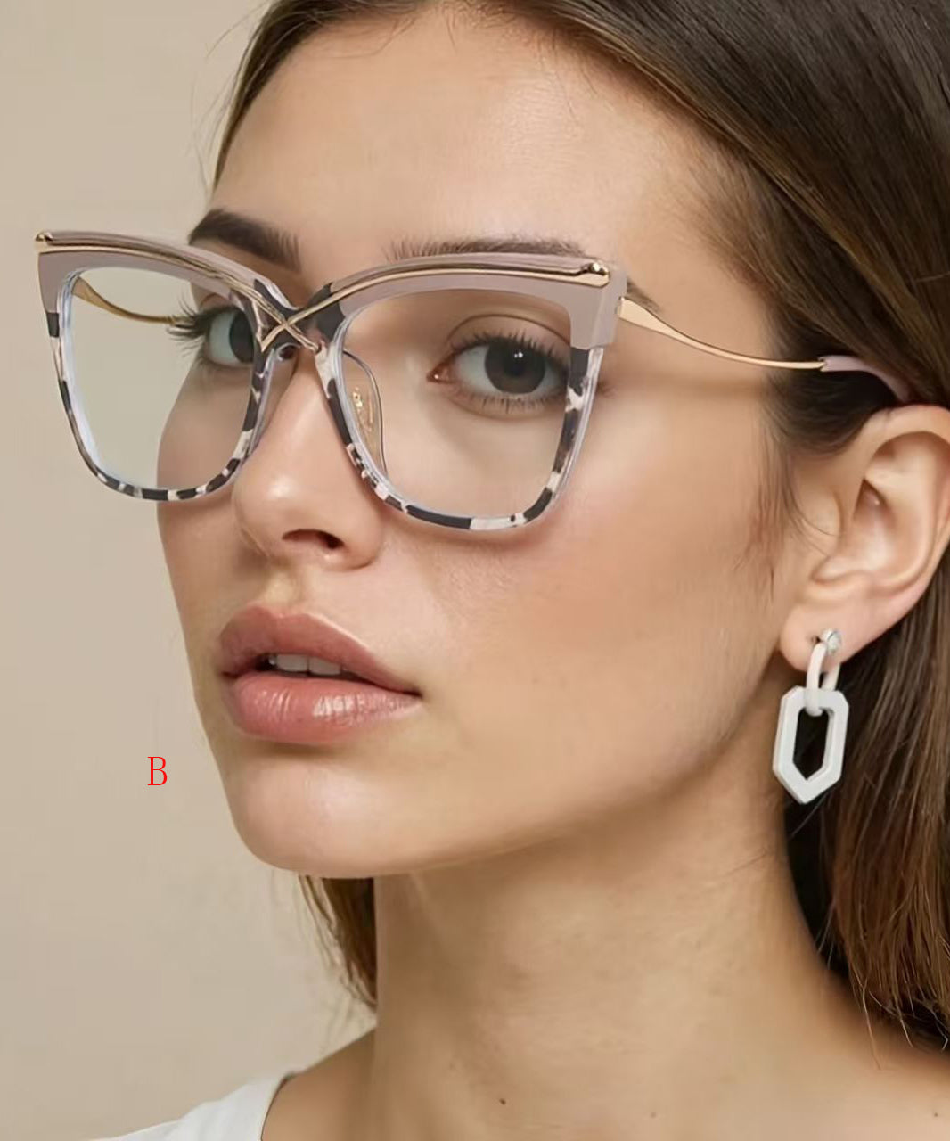 Dame Lesebriller Cat Eye Metallramme Med Anti Blått Lys 1