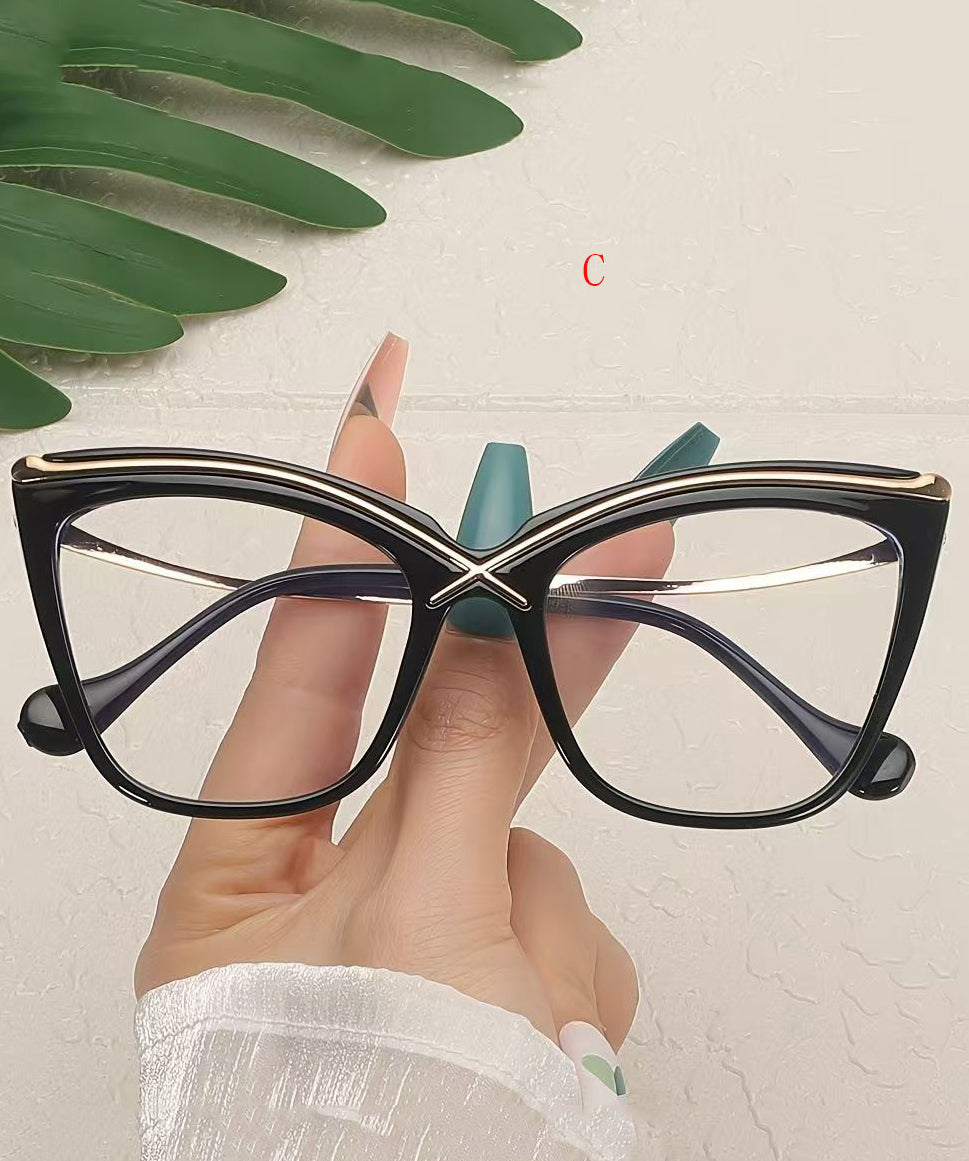Dame Lesebriller Cat Eye Metallramme Med Anti Blått Lys 2