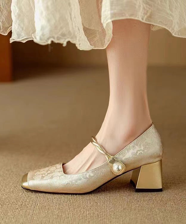 Dame Loafers Chunky Hæl Stilig Design 1