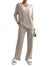 Dame Lounge Set Ribbet Strikket Uformell Komfortabelt Materiale 0