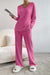 Dame Lounge Set Ribbet Strikket Uformell Komfortabelt Materiale 4