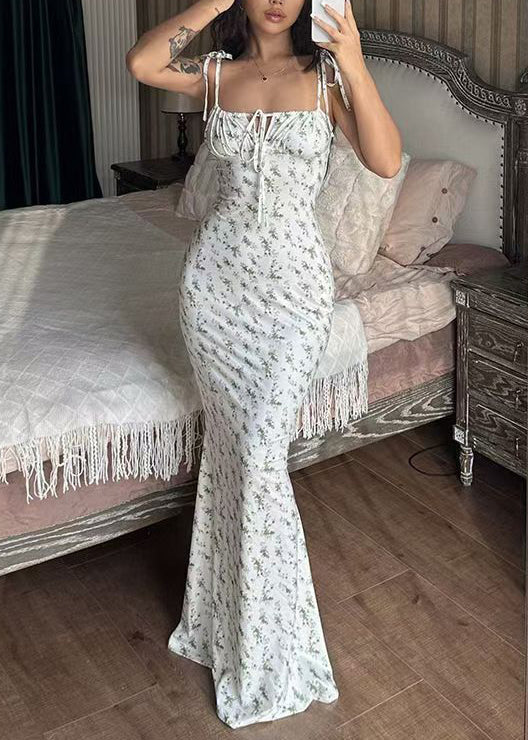 Dame Maxi Kjole Med Snøring Slim Fit 2