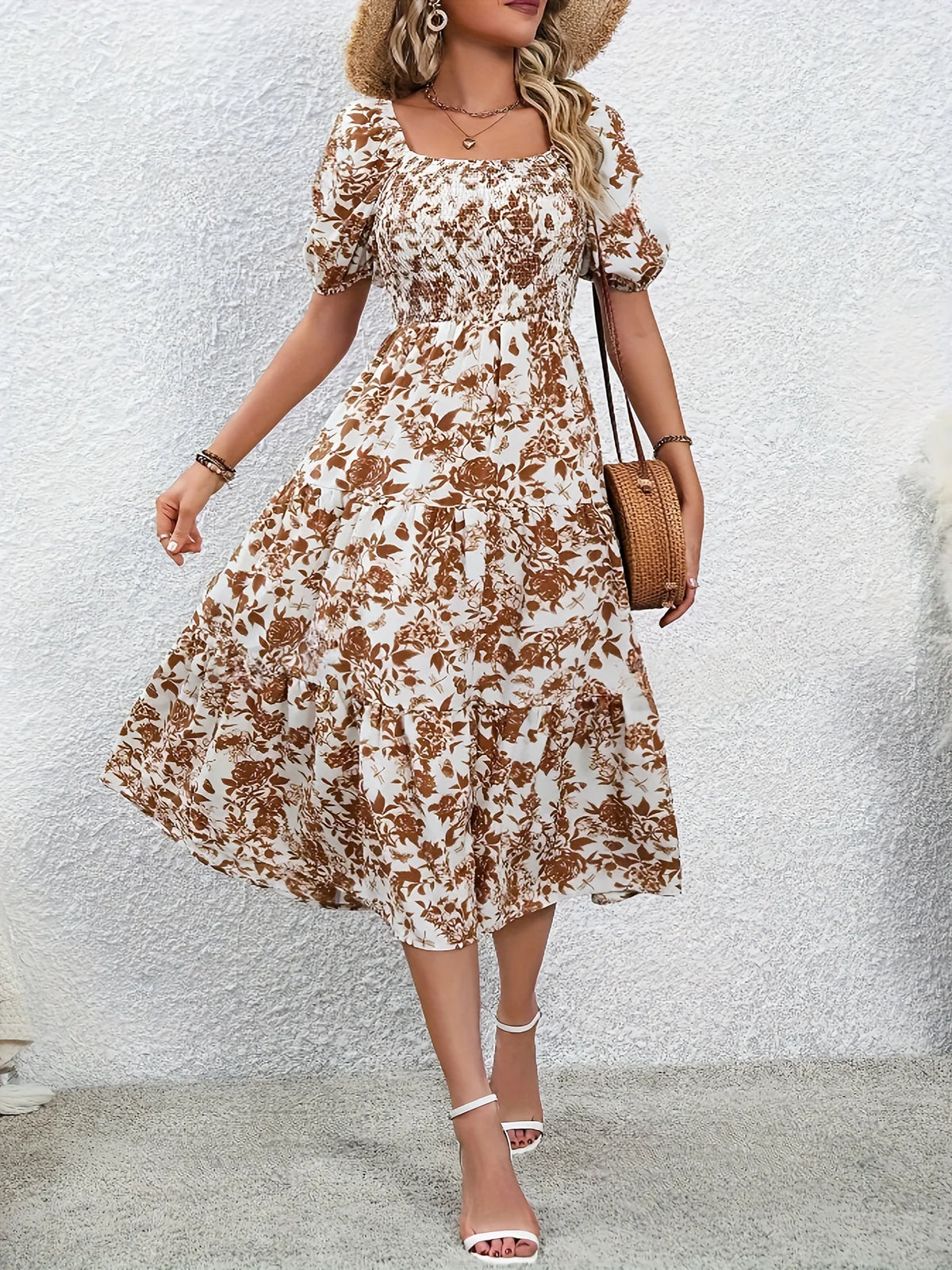 Dame Maxi Kjole med Blomstertrykk 5