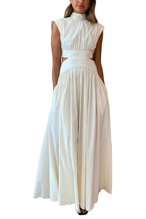 Dame Maxi Kjole med Cut Out Detaljer 0