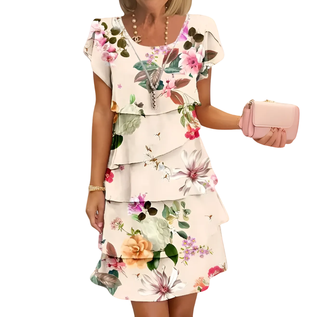 Dame Maxikjole Blomsterdesign Lett Stoff Perfekt Til Bryllup 0