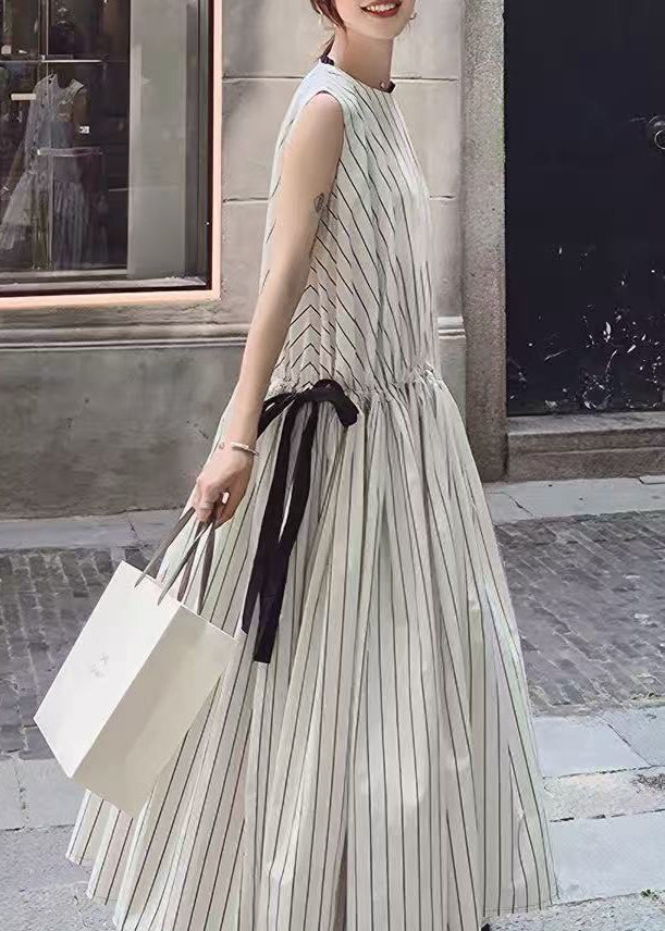 Dame Maxikjole Ermeløs Stripete Moderne Stil 3