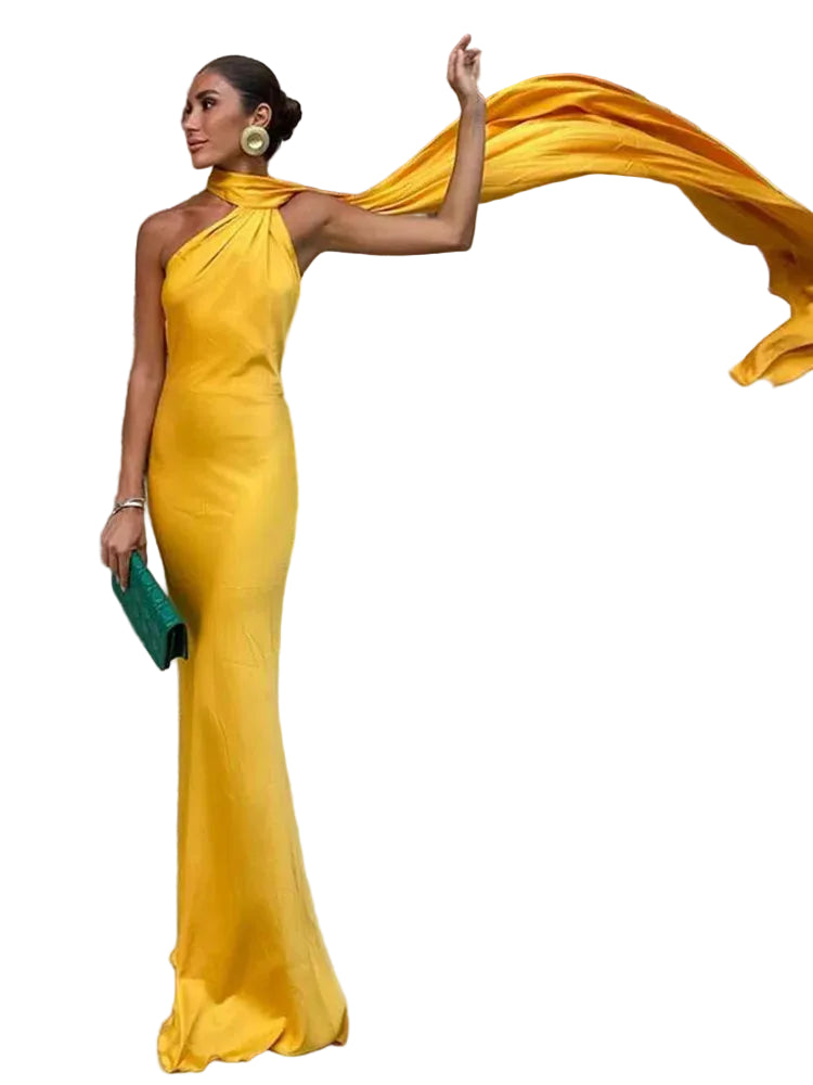 Dame Maxikjole Halterneck 0