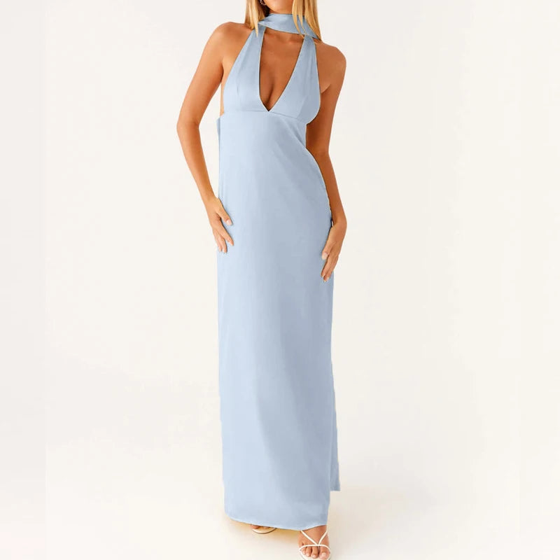 Dame Maxikjole Halterneck Boho Design 10