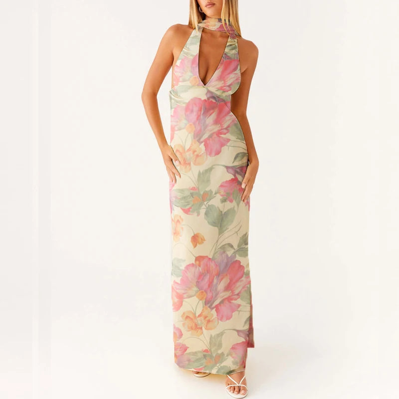 Dame Maxikjole Halterneck Boho Design 4
