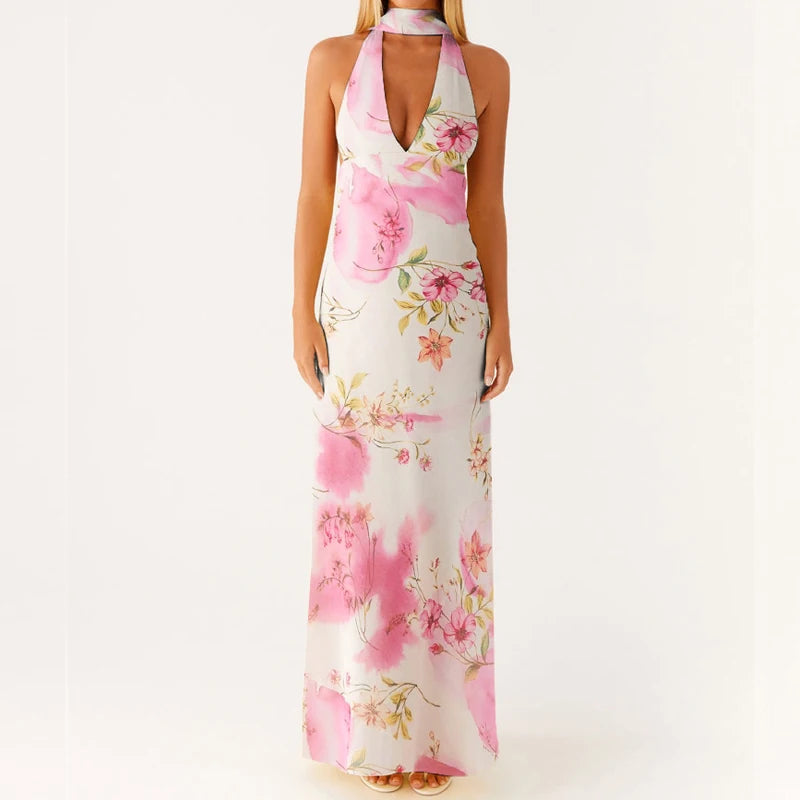 Dame Maxikjole Halterneck Boho Design 7