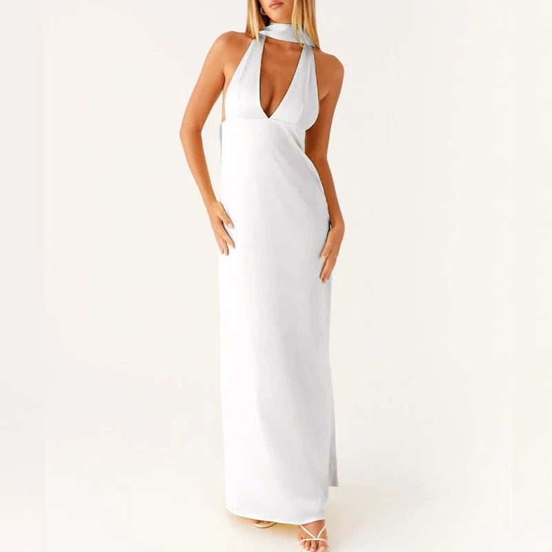 Dame Maxikjole Halterneck Boho Design 8