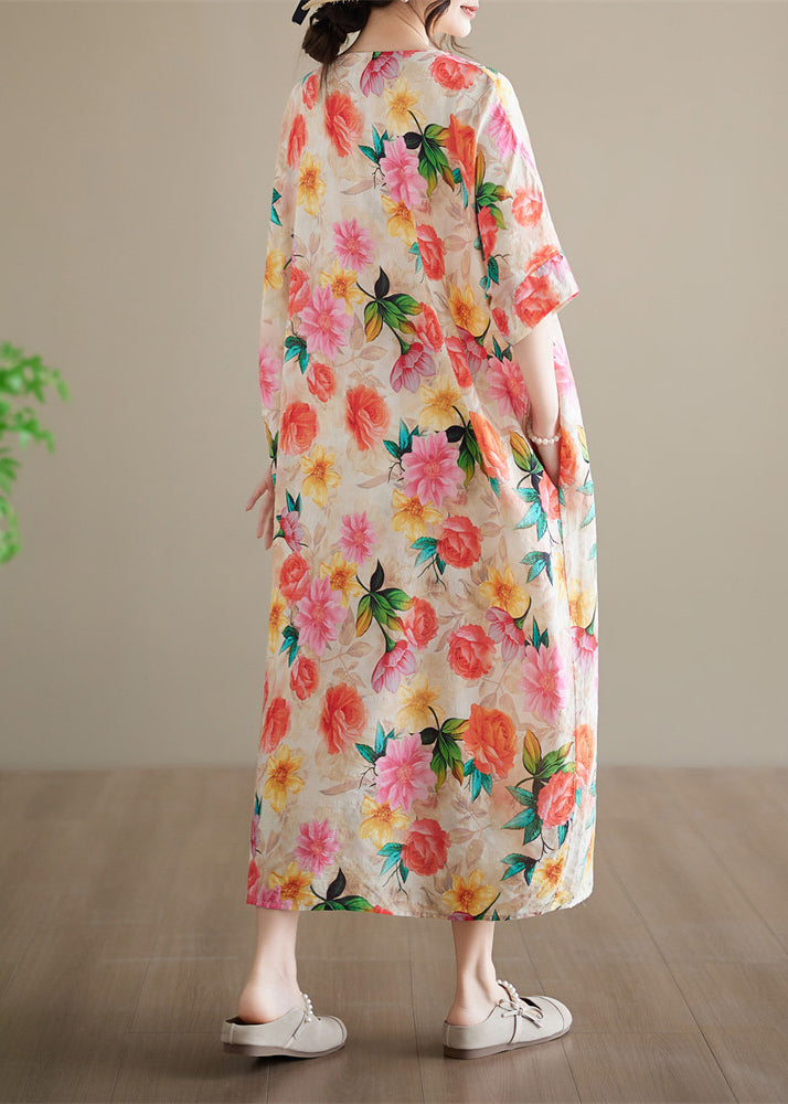 Dame Maxikjole Patchwork Mønster Plus Size 4