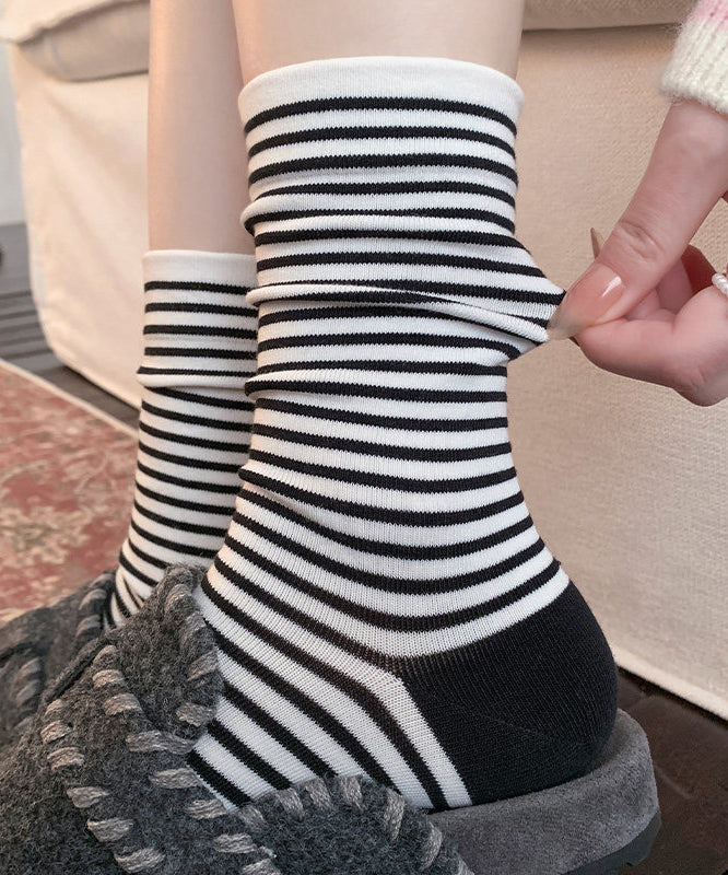 Dame Mid Calf Sokker Tynnstripete Sommerstil 0