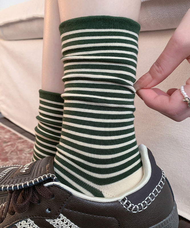 Dame Mid Calf Sokker Tynnstripete Sommerstil 1