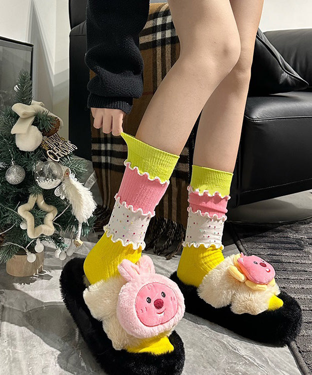 Dame Mid Calf Sokker med Rysjer 2