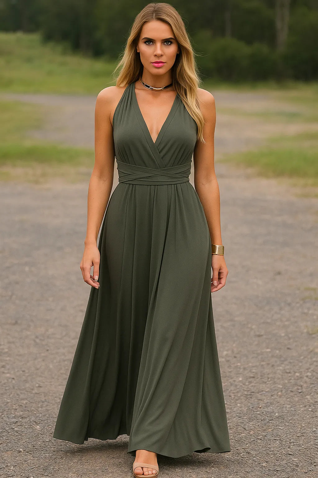Dame Midi Kjole Chic 6