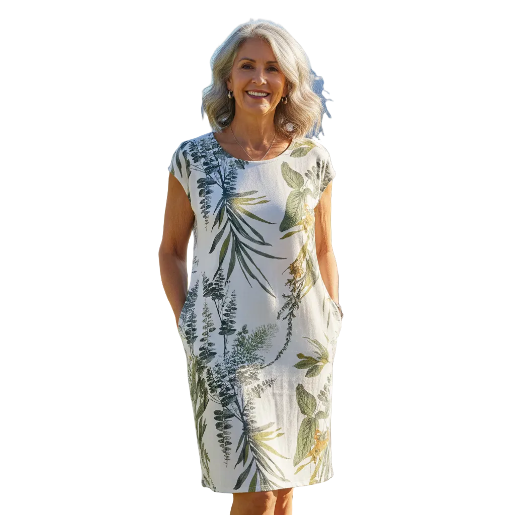 Dame Midi Kjole Stripemønster Uformell 0