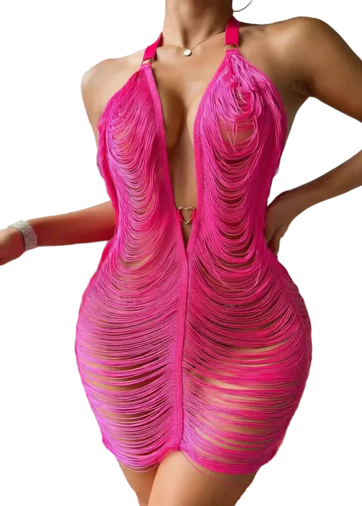 Dame Mini Kjole Halter Cut Out 0
