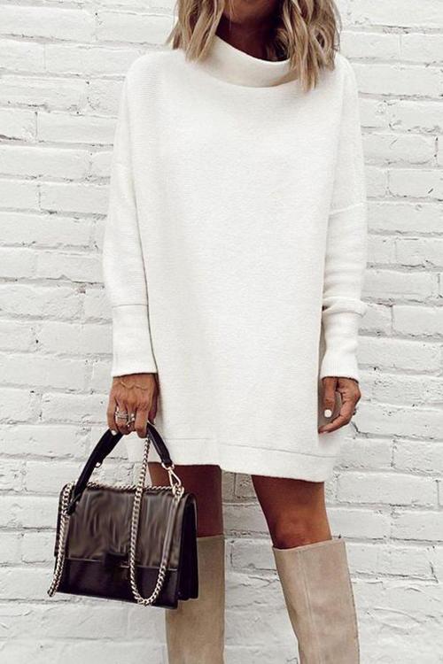 Dame Minikjole Mockneck Drop Shoulder Trendy 0