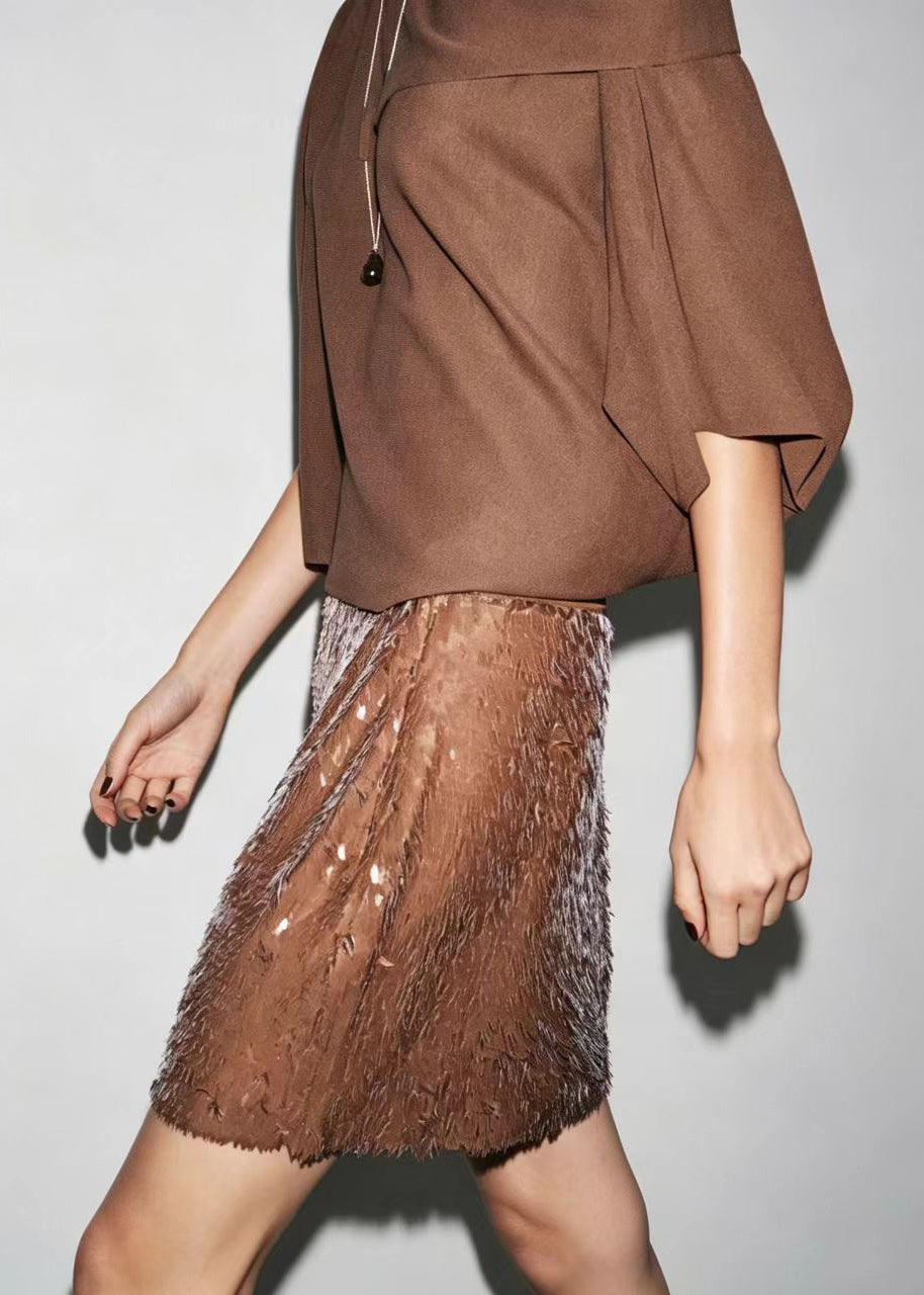 Dame Miniskjørt Boho Stil med Paljettdetaljer 2