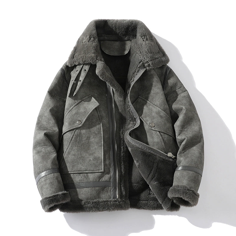 Dame Moto-jakke med Shearling Detaljer 0