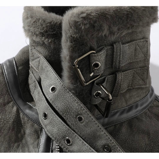 Dame Moto-jakke med Shearling Detaljer 3