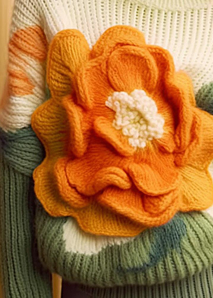 Dame O-hals Langermet Topp med Blomsterprint 2