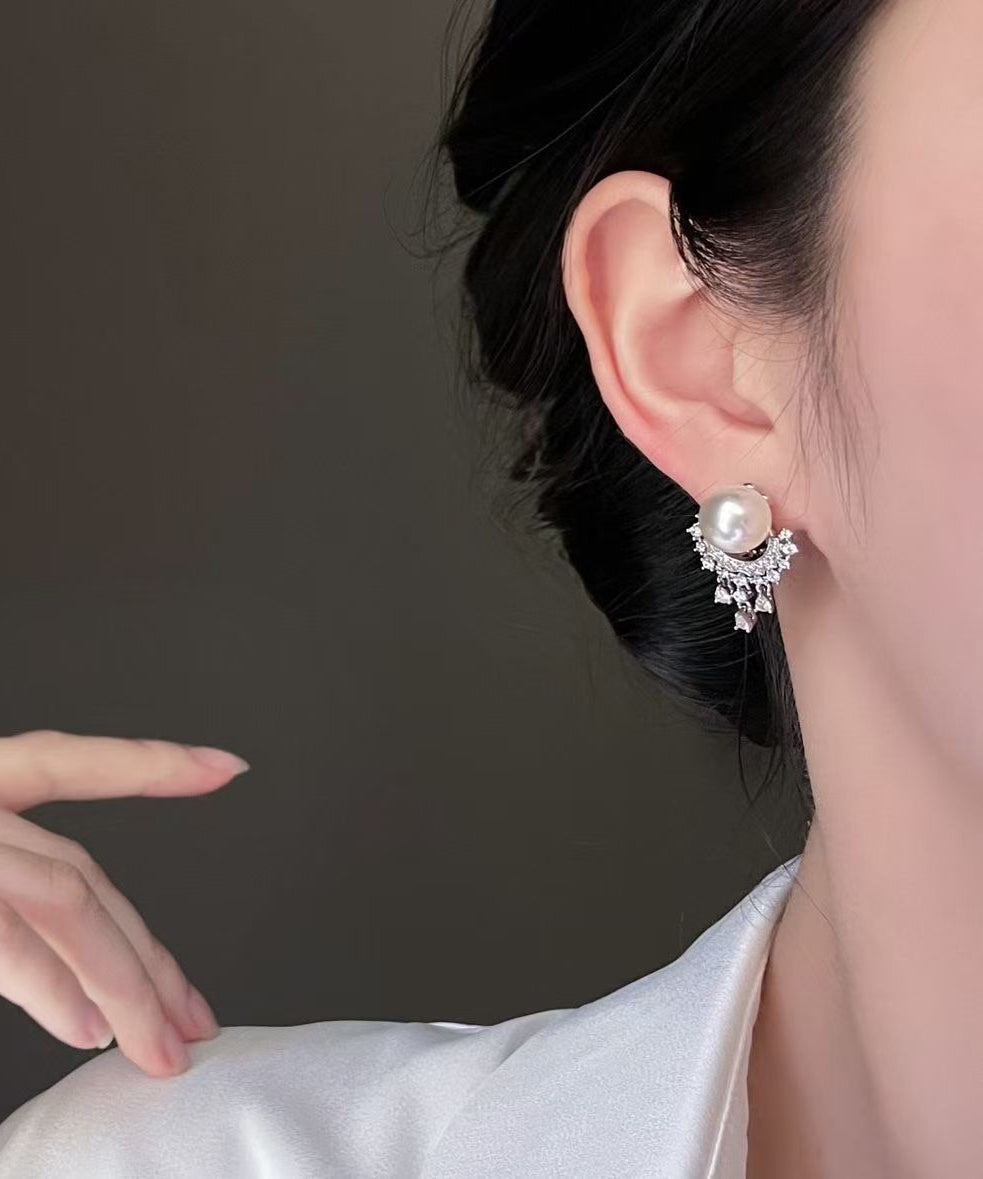 Dame Øredobber med Perle og Dusk Detaljer Moderne Design 1
