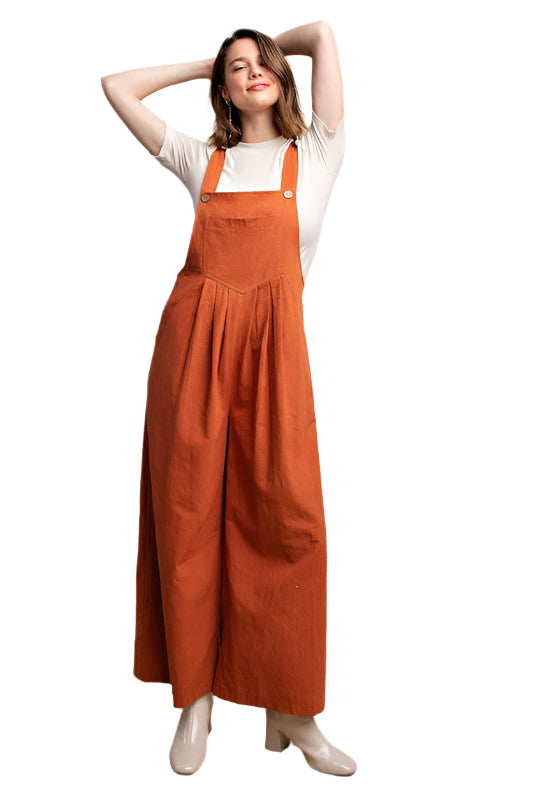 Dame Overall med Pintuck Detaljer og Lommer i 100% Bomull 0