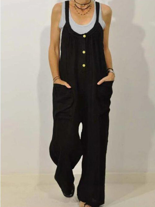 Dame Overalls Fritid Bomull og Lin 2