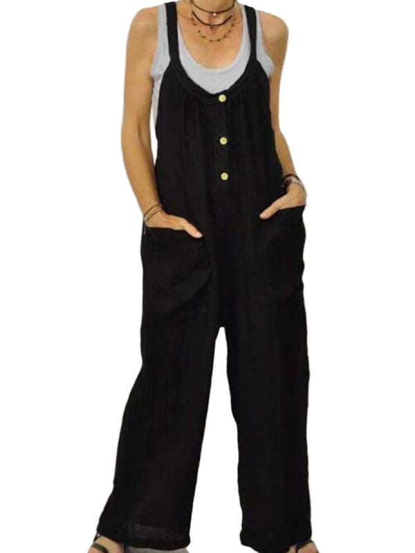 Dame Overalls Fritid Bomull og Lin 3