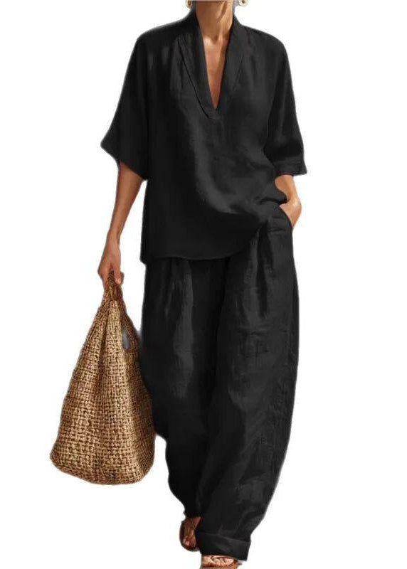 Dame Overdimensjonert V-hals Sett Trendy 4