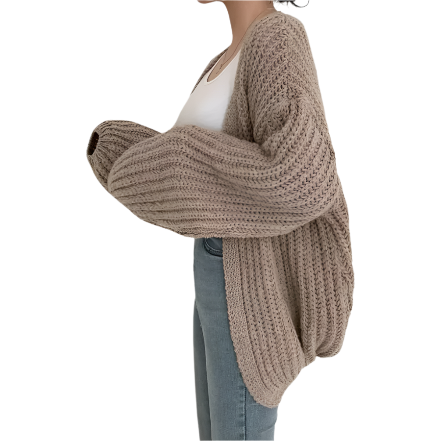 Dame Oversized Cardigan Chunky Strikket 0