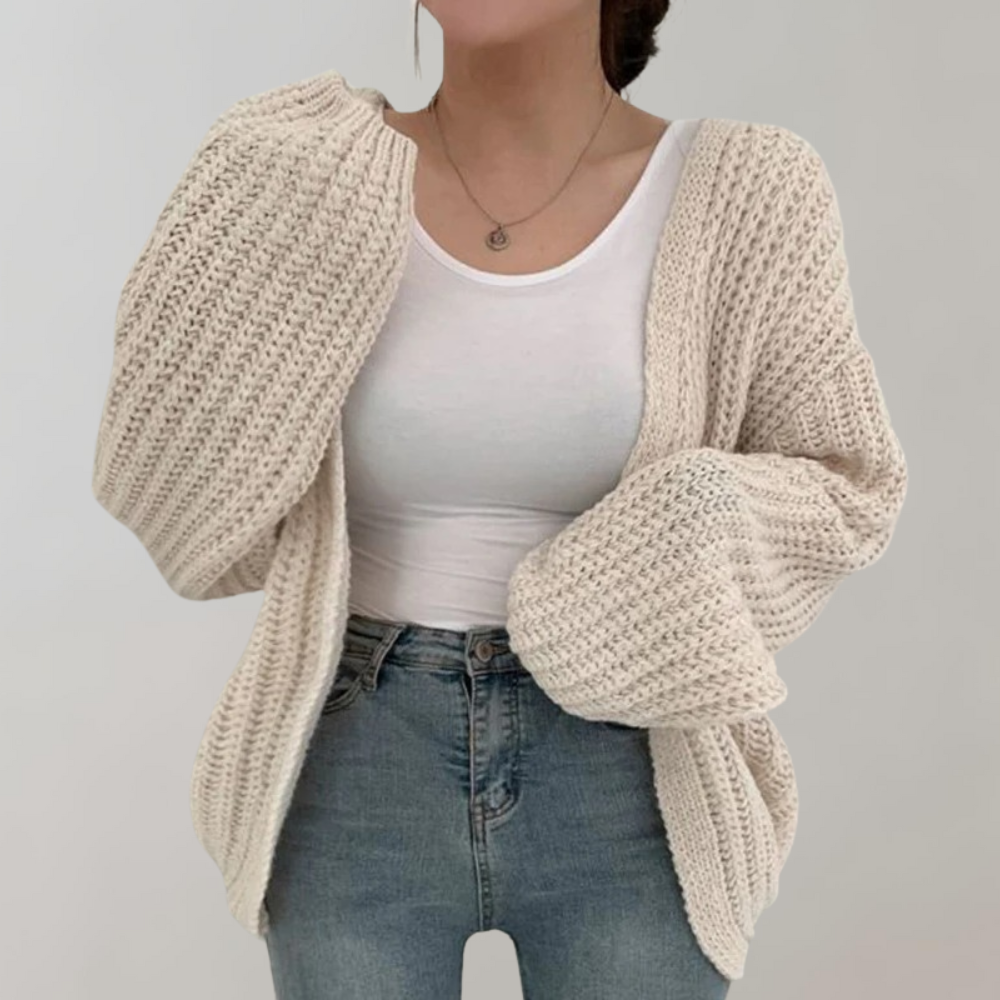 Dame Oversized Cardigan Chunky Strikket 3