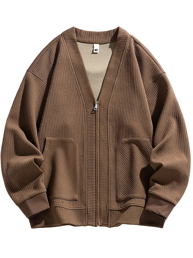 Dame Oversized Cardigan med Glidelås Moderne Stil 0