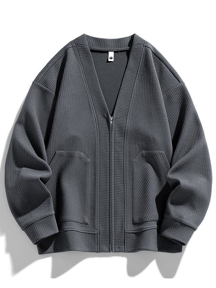 Dame Oversized Cardigan med Glidelås Moderne Stil 1
