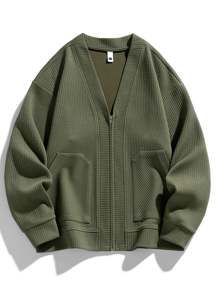 Dame Oversized Cardigan med Glidelås Moderne Stil 3