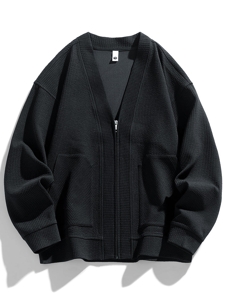 Dame Oversized Cardigan med Glidelås Moderne Stil 5